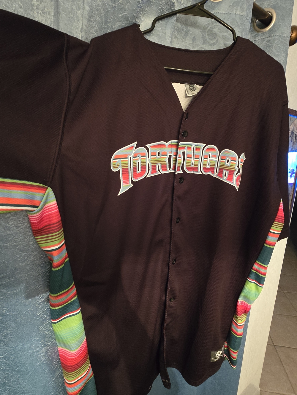 Tortugas Black Jersey with Multicolor Stripe Sleeves